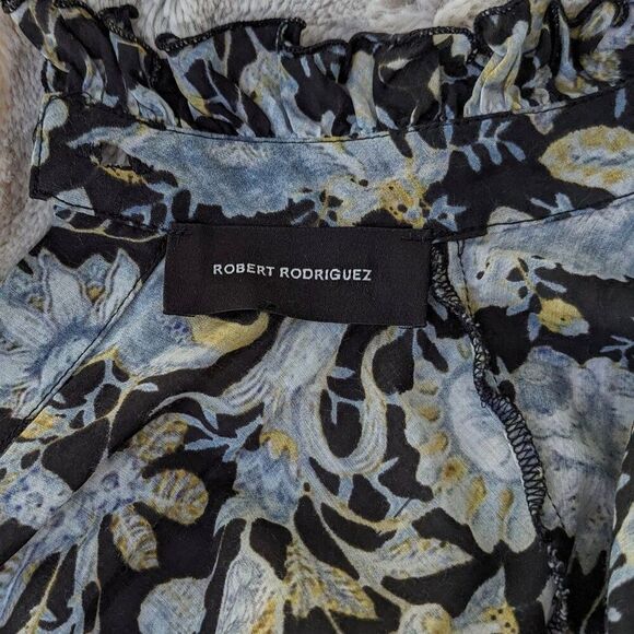 ROBERT RODRIGUEZ Nikita Cut Out Back Floral Ruffle Mini Dress Sz 2 / 4 - Picture 6 of 15